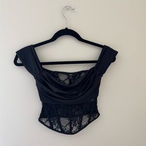Express Black Lace Bustier Top